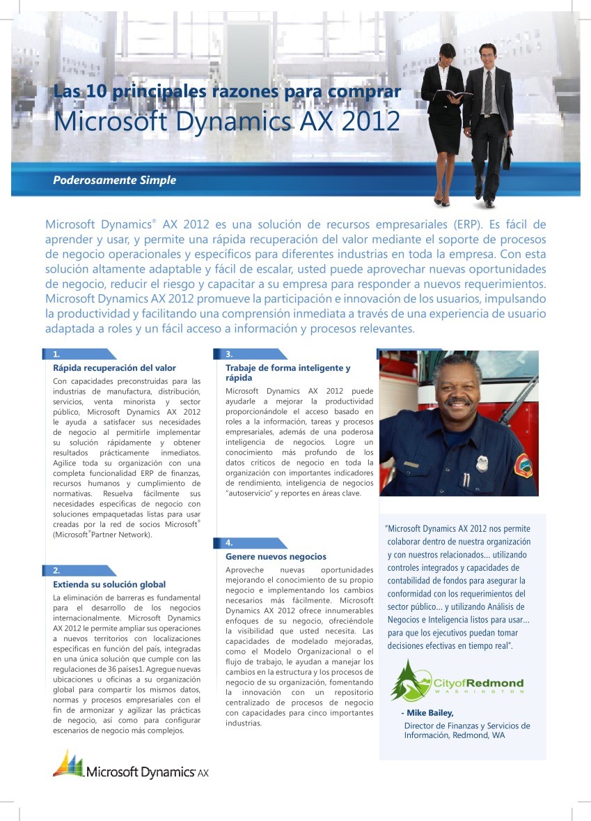Imágen de pdf Diez principales razones para elegir Microsoft Dynamics AX 2012